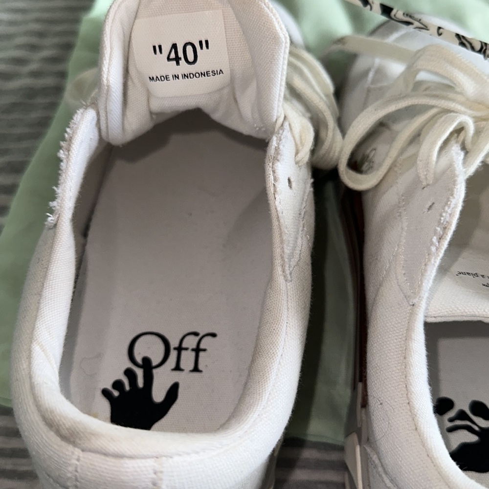 Off- White Vulcanized Eco Canvas Sneakers - Picture 7 of 16